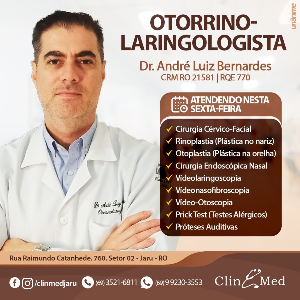 Otorrinolaringologista Dr. Andr\u00e9 Luiz atende Hoje (28) na Clin Med ...