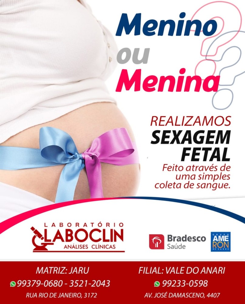 Descubra O Sexo Do Seu Bebê Com O Exame De Sexagem Fetal Na Laboclin Jaru Online 