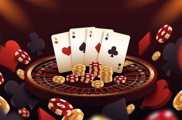 jogo de cassino online com cartas de jogar pôquer e moedas de ouro
