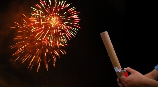 Jogo Dos Fogos-de-artifício Dispositivos Pirotécnicos Para O